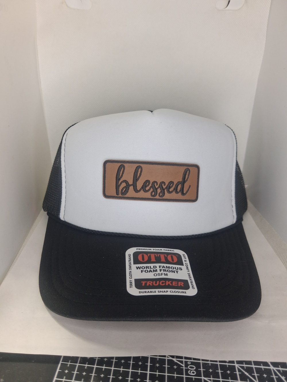 Blessed Black & White Trucker Hat